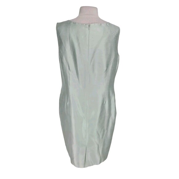 Le Suit Women Mini Dress Set Size 18 Satin Light Green Open Front Jacket 288A - Picture 5 of 9